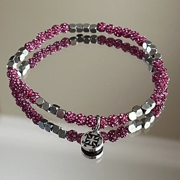 Rustic Cuff Metal Stainless Steel Shambala Beaded Stretch Bracelet Minis - Picture 2 of 3
